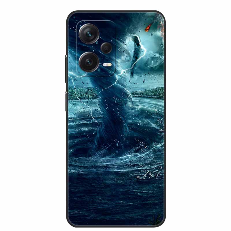 Weiche Hülle für Xiaomi Redmi Note 12 Pro 5G Case Schwarz TPU Silikon Hüllen für Redmi Note 12 Turbo 5G / Note12 Pro Plus Pro+ Wolf