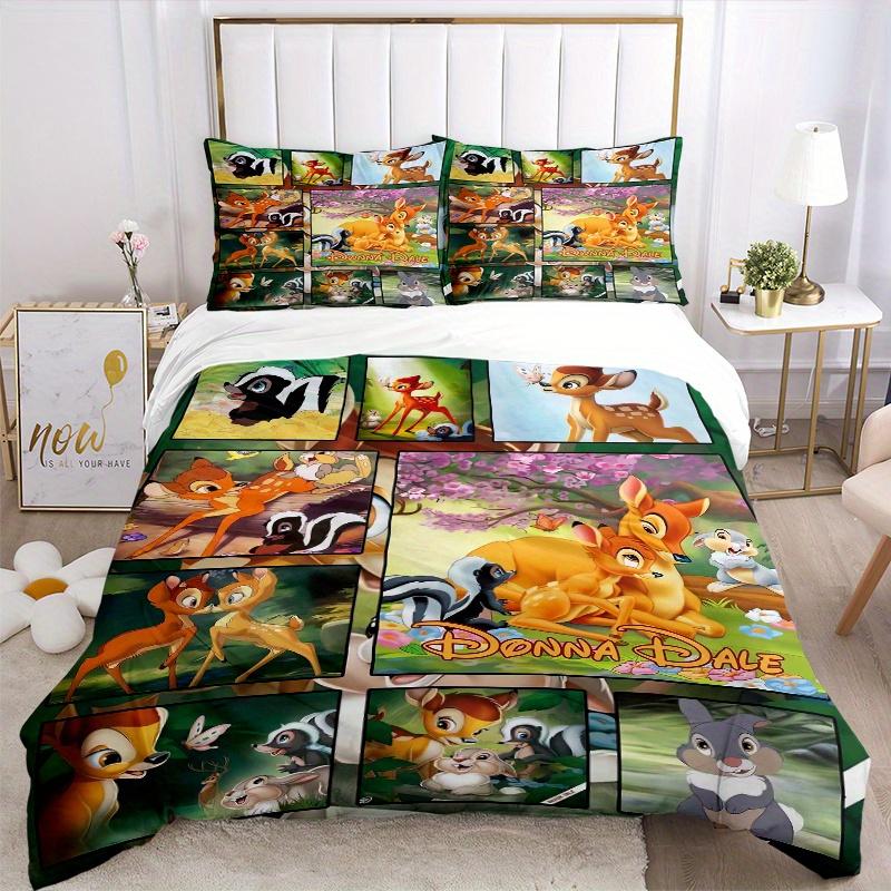 3pcs Bambi & Friends Printed Bedding Set, Soft and Comfortable Quilt Cover for Bedroom, Guest Room S012