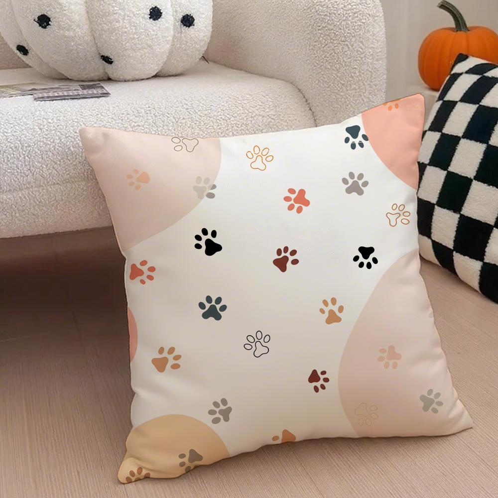 Schattige Hondensporen Huisdier Stijl Kussenhoes Sierkussenhoes Verborgen Knop Duurzaam Polyester Stoelkussen