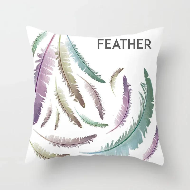 

Перьевой Ловец Снов Принт Декоративные Подушки Наволочка Полиэстер Чехол для Подушки Подушка-Игрушка Украшение для Дивана Наволочка 66x66cm