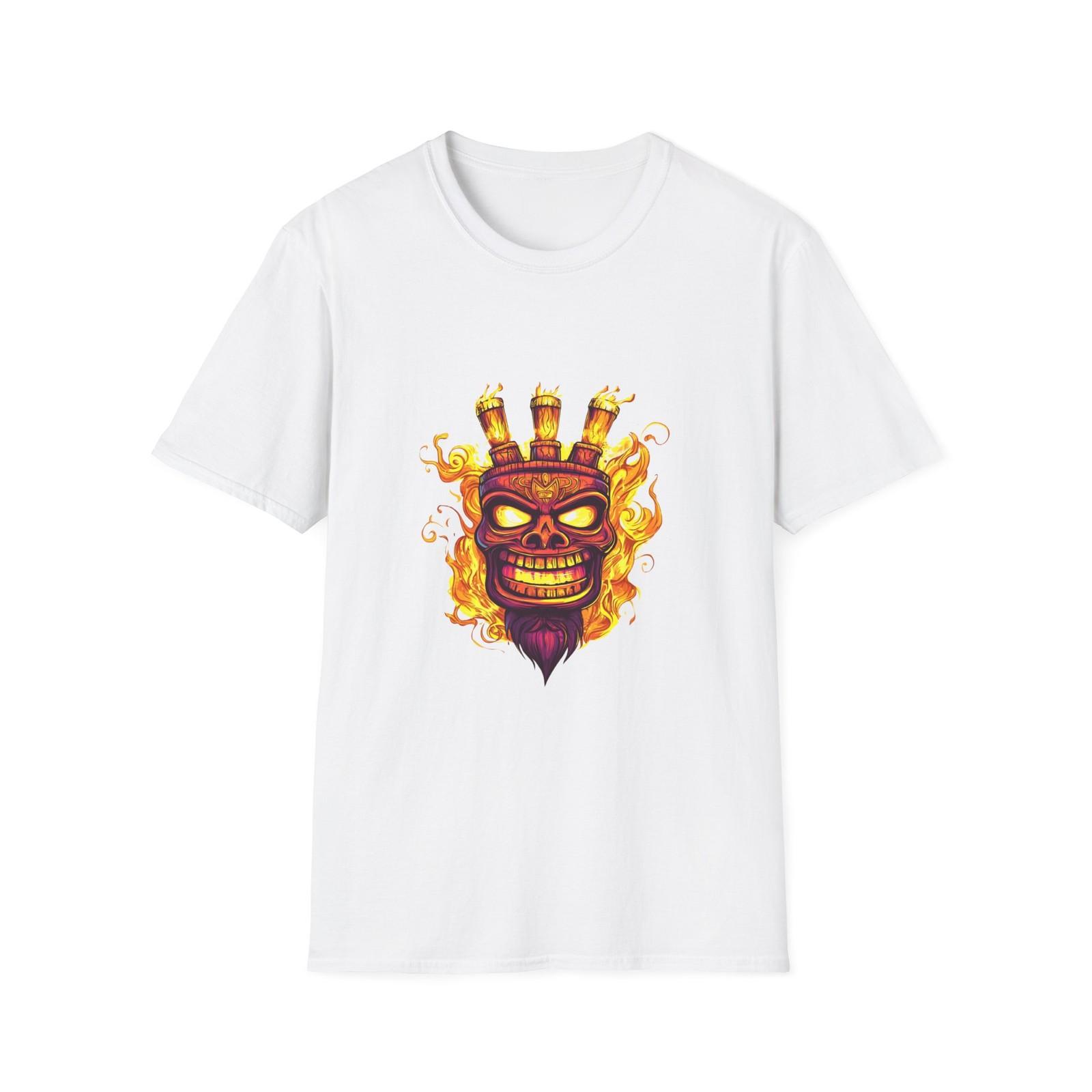 

Bold and Fiery Skull Graphic Unisex T-Shirt, Cool Casual Tee, Gift for [...] S разноцветный