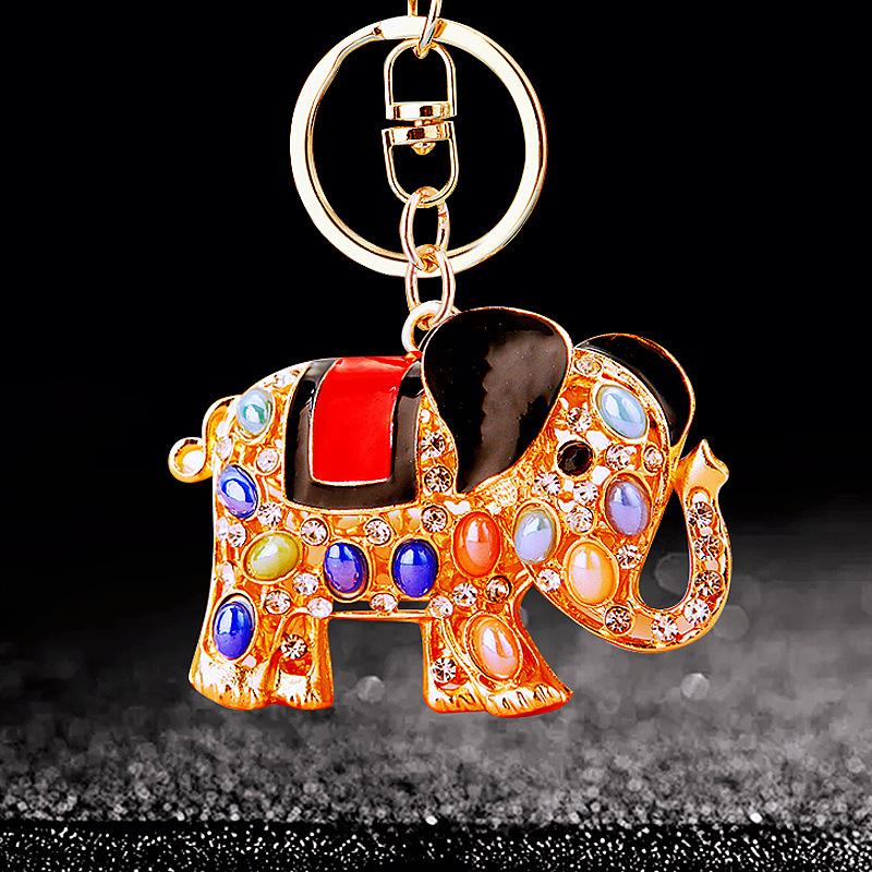 Sale Precious Stones Inlaid Thailand Elephant Car Elegant Charm Pendant Car Holder Bag Charm