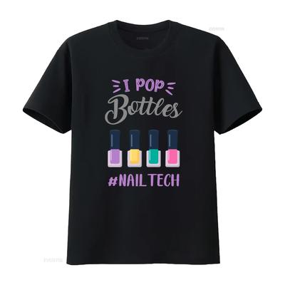 Funny Nail Tech Polish Quote Print Casual T Shirt Vintage Fashion Designer Clothes Streetwear Slightly Graphic