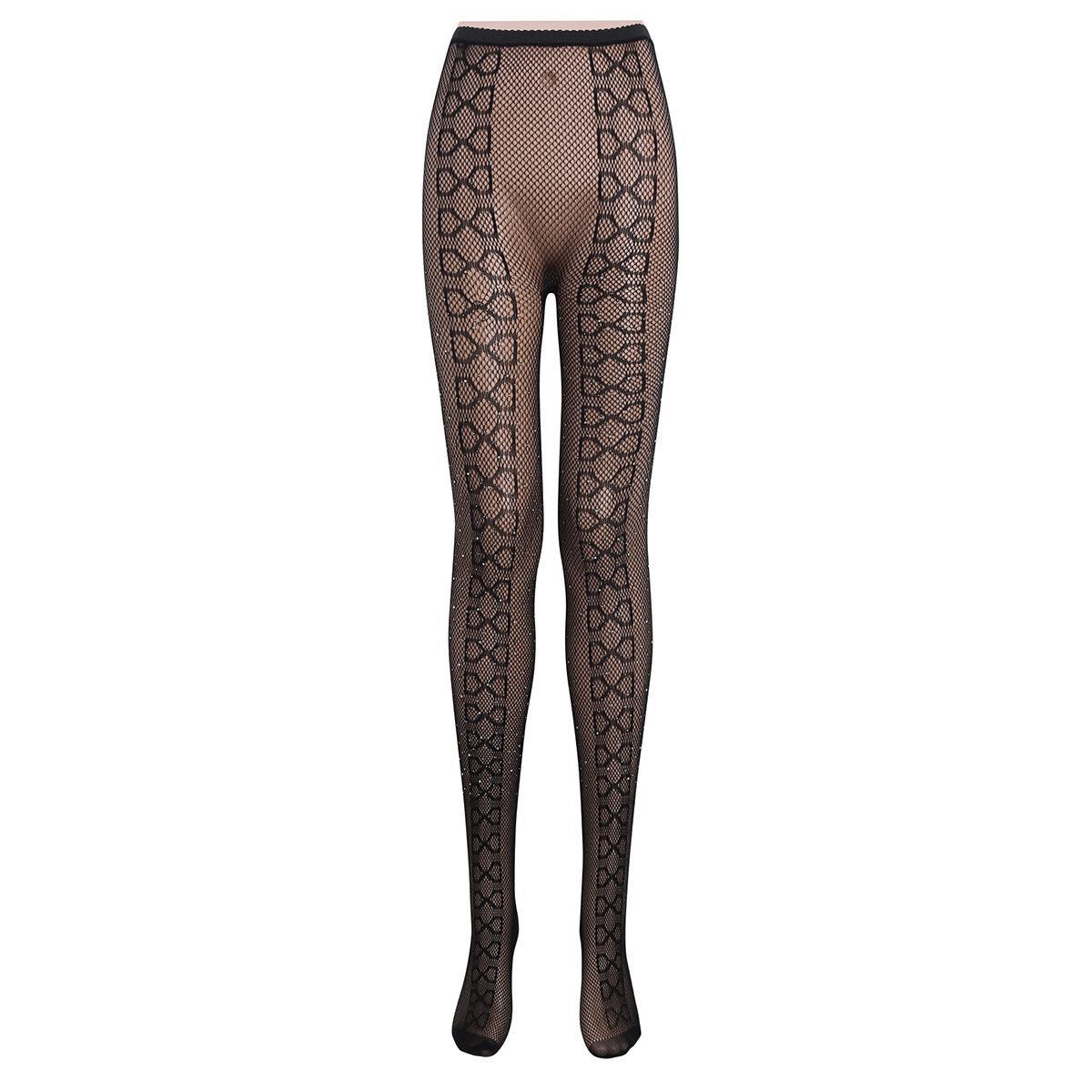 

Fashion Net Pantyhose Fishing Net With Diamond Sexy Color Small Mesh Pantyhose Women S Jacquard Fashion Mesh Socks One size fits all