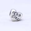 Classic Copper Cute Pink Footprints Daughter Palm Charm Bead Fit Original Bracelet Diy Jewelry Accessories Gift