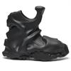 New Round Toe High Top Large Waterproof Platform Thick Sole Men Boots Gothic Platform Mid Calf Sneakers Man Moto Biker