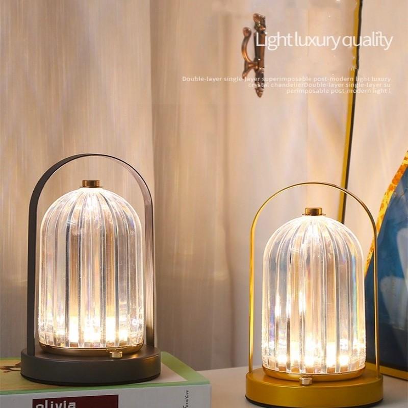 Metal Table Lamp Retro Creative Portable Night Light Ins Bar Counter Bedroom Living Room Bedside Atmosphere Small Night Lamp