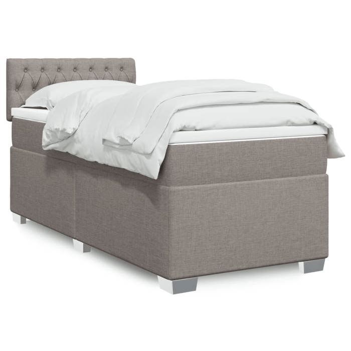 Maison Exclusive - Sommier à lattes de lit avec matelas Taupe 90x190 cm Tissu