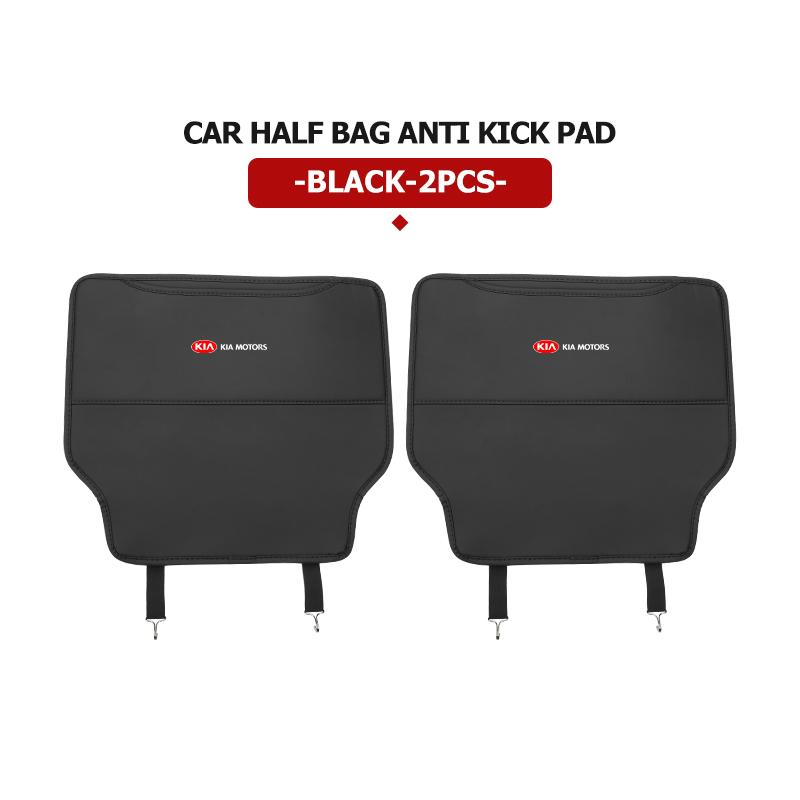 For KIA Leather Car Seat Back Protector Pad Anti Kick Mat Storage Pocket Interior Accessories Sorento Stinger Soul Spectra Niro