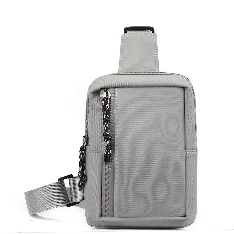 Men s Trendy Water-Repellent Crossbody Chest Bag – Multi-Functional, Fashionable, Simple Mini Shoulder Bag светло-серый