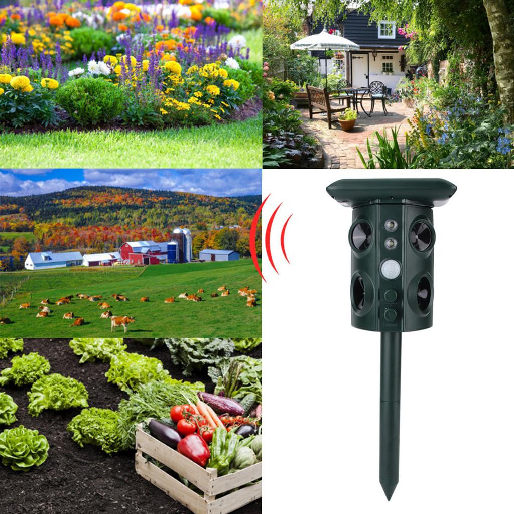 Garden Solar Ultrasonic Vibration Buzzer Animal Repeller Yard Outdoor Pest Repellent