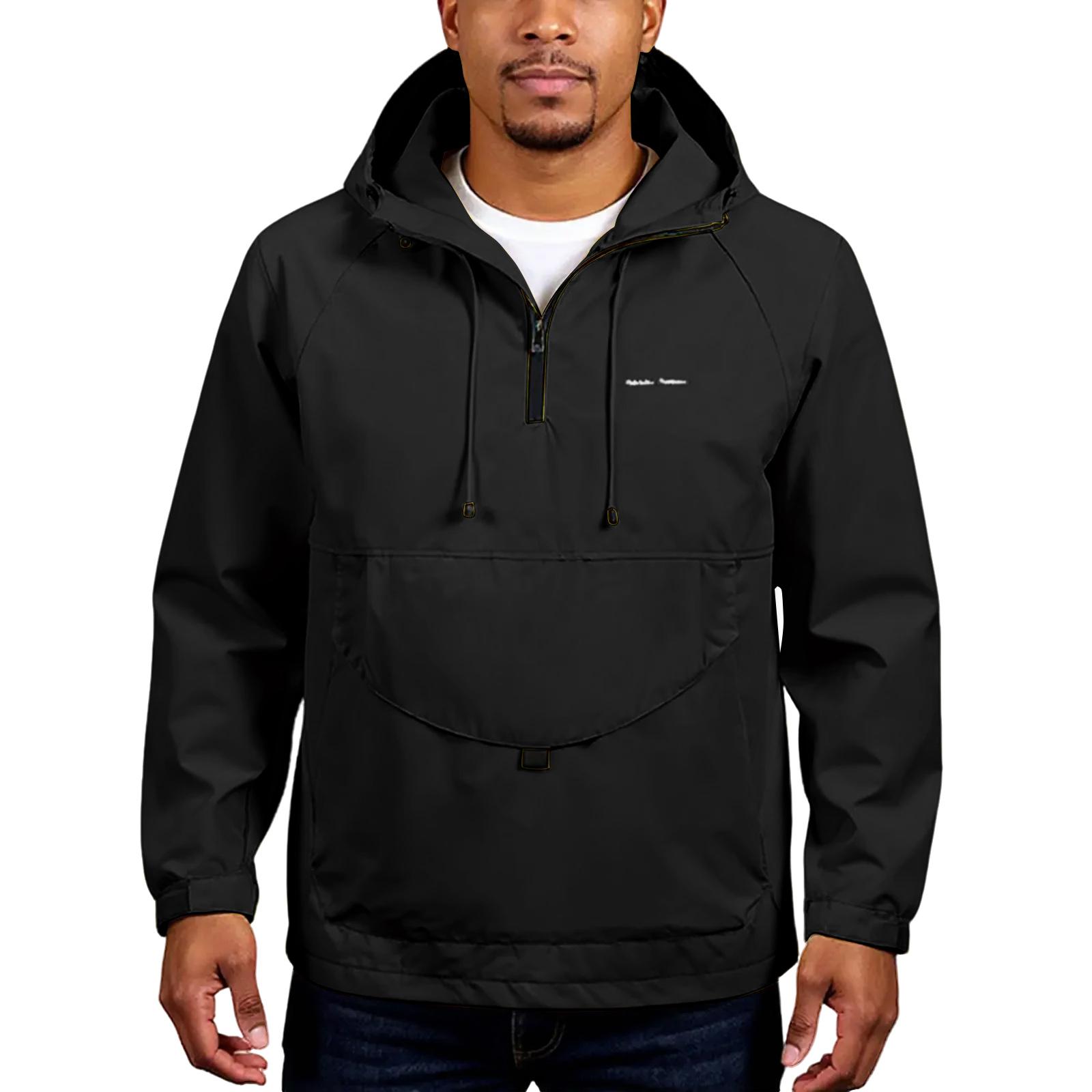 

BRAC-Мужской ветрозащитный и водонепроницаемый костюм для активного отдыха, пеших прогулок и рыбалки, куртка-пуловер XL чёрный