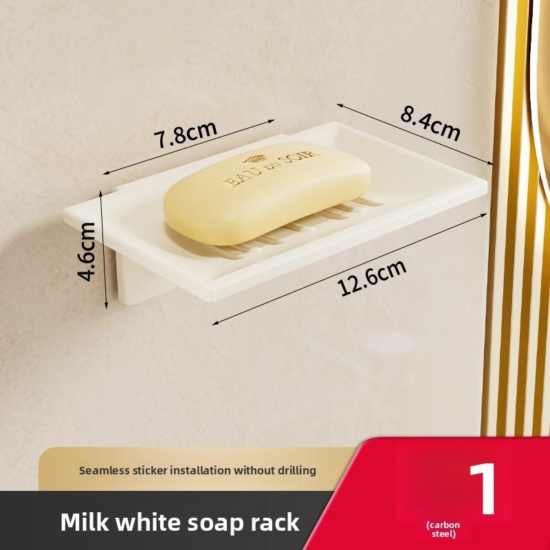 Space Aluminum Soap Dish Wall Mount With Drainage For Bathroom Storage