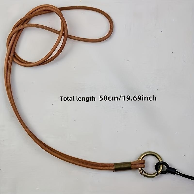 New Cowhide Leather Lanyard with Strong Clip - Long Hanging Rope Keychain for Keys ID Badge Mobile Phone