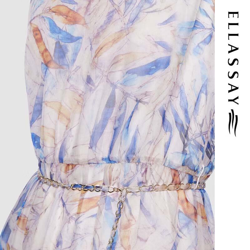 ELLASSAY Watercolor Tie-Dye Elegant Midi Dress
