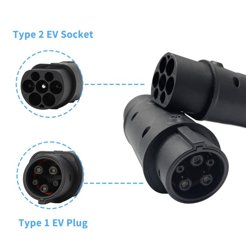 EV Car Charging Connection Adapter from IEC 62196 to J1772 Support 16A 32A Powerful EV Charging Adapter