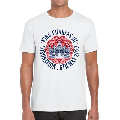 King Charles III Coronation 6th May 2023 Royal Crown CR III Ruling Monarch Of England United Kingdom Mens Tee Top
