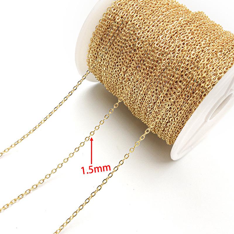 

18K Gold-Plated Copper Chain: 1m O-Shaped Tassel Extension for DIY Necklace and Bracelet Jewelry