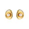 European American Ins Style French Pearl Earrings For Women High Grade Ear Drops Simple Stainless Steel Vintage Stud Earrings