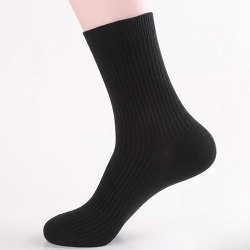 

Чоловічі дихаючі спортивні шкарпетки середнього розміру, що вбирають піт – осінні та зимові товсті ділові шкарпетки, модні та універсальні, ідеальні для студентів One size чорний