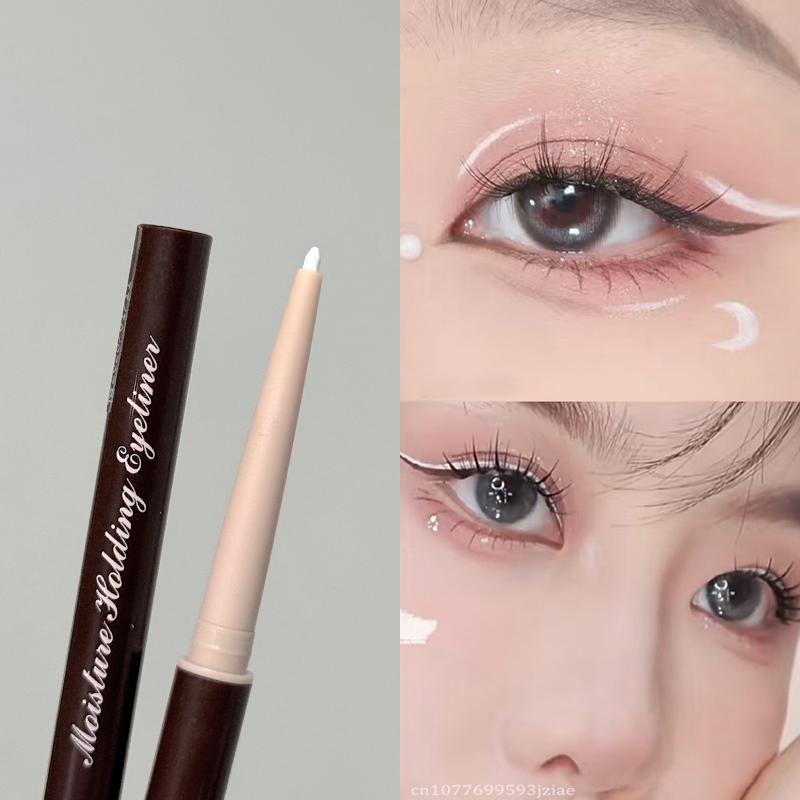 Soft Smooth Red Brown Eyeliner Gel Pencil Cream Matte Ultra-Fine Round Tip Outline Eyes Silkworm Liner Easy To Color Waterproof