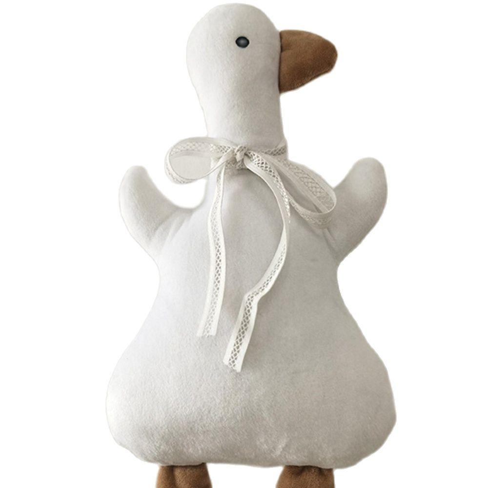 30CM INS Ente Plüschtier Kuscheltier Koreanische Baby Beruhigungs Einschlafpuppe Weißes Band Umarmung Foto Kindergeburtstag Weihnachtsgeschenk