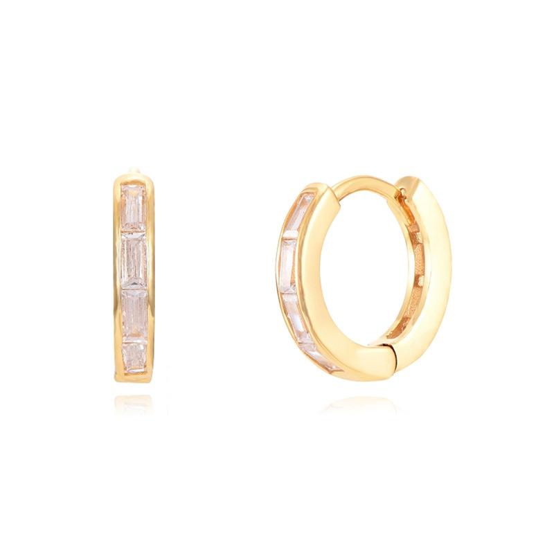 Neue Klassische Edelstahl Zirkon Quadratische Kette Creolen Damen Klein Anhänger Knorpel Helix Tragus Piercing Schmuck