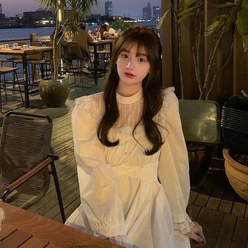 Autumn Gothic Black Lace Dress Women Casual Elegant Party Midi Ruffle Long Sleeve Dress Emo Y2k Goth Clothes