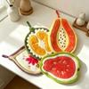 Durable Fruit Shaped Hand Towel Soft Absorbent Kitchen Dishcloth with Hanging Loop Fruit Shape Hanging Hand Towel Hand Drying