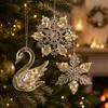 Transparent Christmas Tree Pendant Hanging Loop Snowflake Ornament  Holiday Party Decor