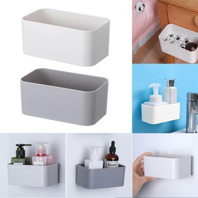 Box Adhesive Hanger Wall Mounted Organizer Remote Control Holder Cosmetic Storage Box Fixed On Wall