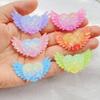 6Pcs Cute Resin Sparkling Colored Rose With Heart-shaped Wings Flat Back Scrapbooking DIY Jewelry Craft Decoration Accessories