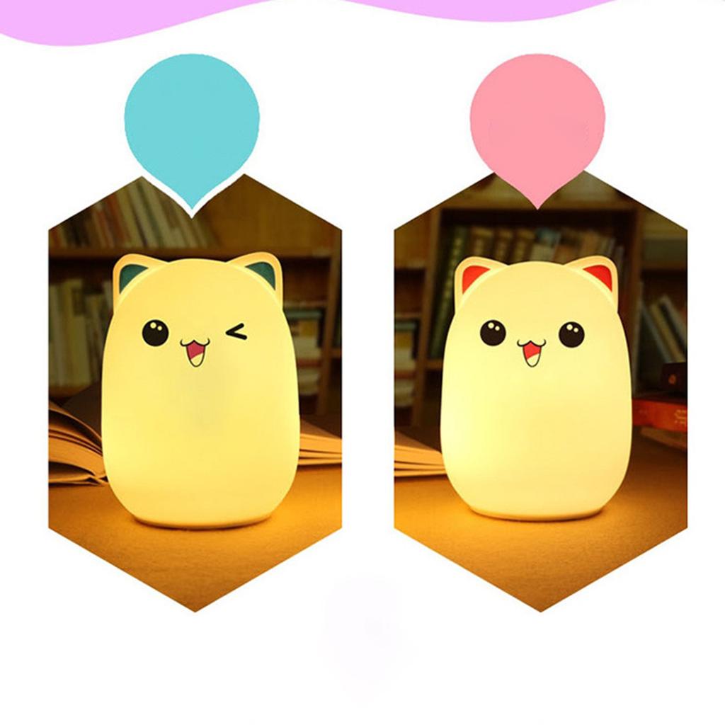 Night Light For Kids, Cute Silicone  Night Light With 3 Of Brightness, 7 Colors Rechargeable Lamp For Bedroom, Girls And Boys, Nursery, Baby Gifts,