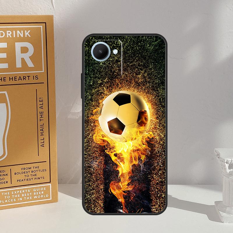 Fire Football Soccer Ball For Realme 14 11 10 12 13 Pro Plus GT 7 5 Pro GT 6 6T C67 C61 C53 C51 C21Y C25S C75 C55 Case