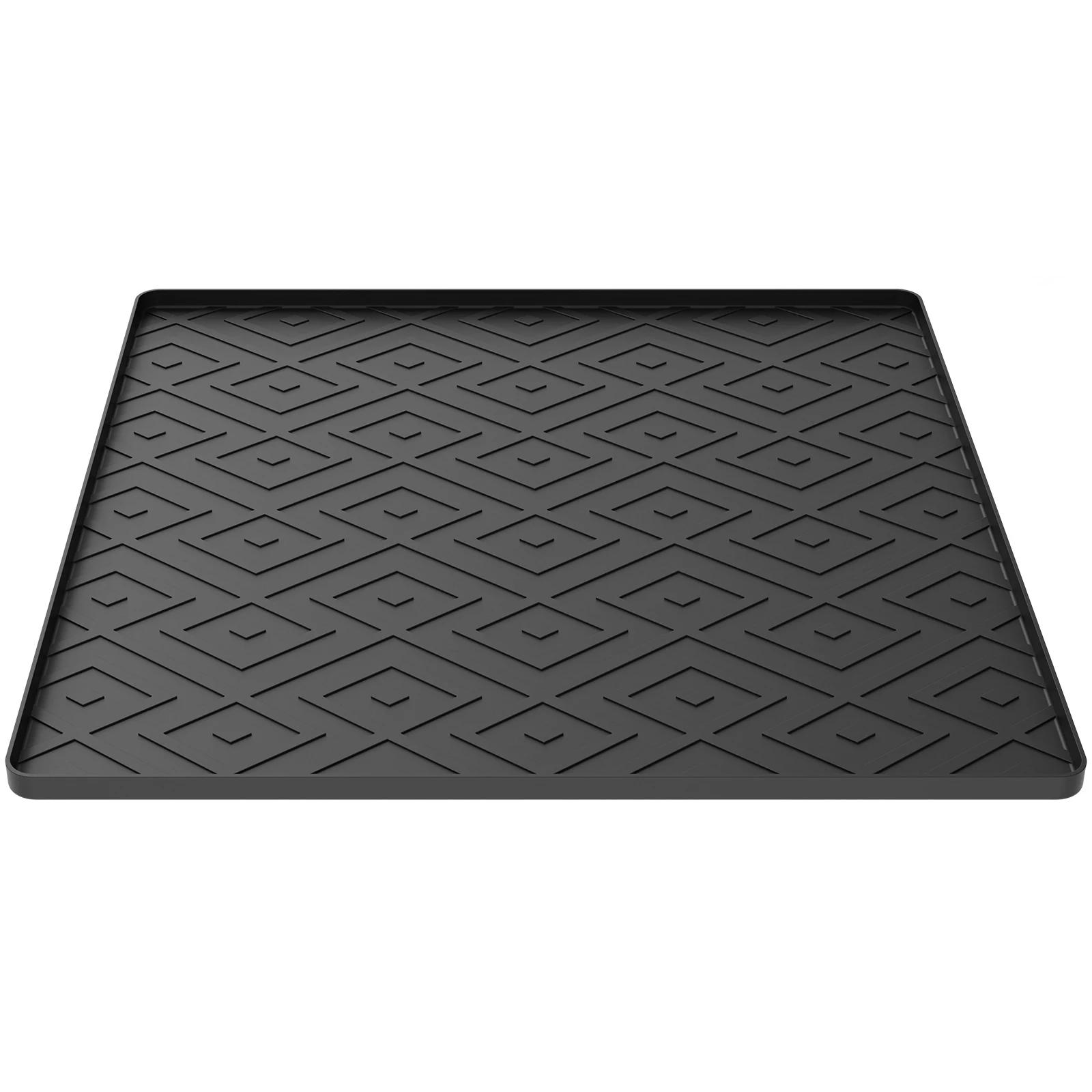 50x50CM Fridge Silicone Mat Non-Slip Drip Pan Raised Edges Anti Scratch Floor Protector For Refrigerator Washing Machine 50x50cm чёрный 3890₽