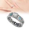 Inlaid Rings Sapphire Women Jewelry Decoration Fashion Gifts Design Elegant