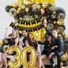 Black Gold Balloon Garland Arch Kit Happy 18 30 40 50 Year Old Birthday Party Decor Adults Anniversary Confetti Latex Balloon