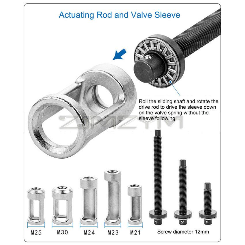 Cylinder Head Service Set Tool Kit Valve Spring Compressor Removal Installer Replacement Valve Oil Seal Tool