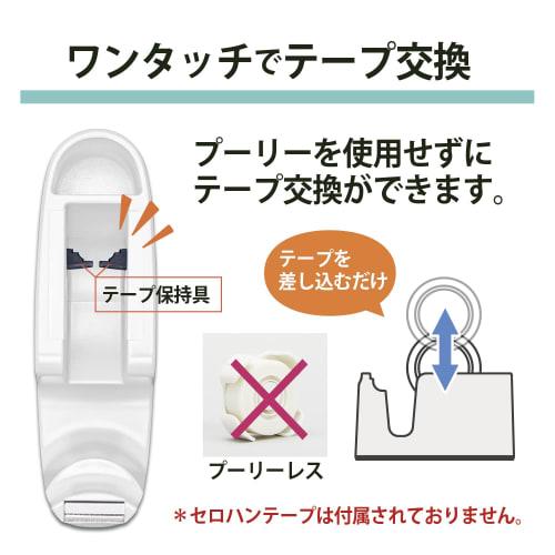 Plus Tape Cutter Easy Tape Replacement with Pen Holder TC-401 White 31-272