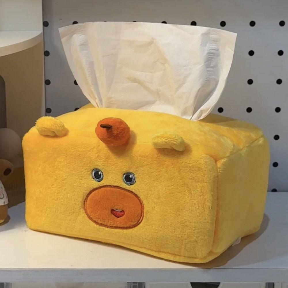 Large Capacity Tissue Box Capybara Lulu Tissue Storage Bag Cute Napkin Holder  Car Mounted