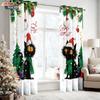 2Pcs Christmas Black Cat Print Blackout Curtains Multiple Size Living Room Bedroom Home Insulation Decoration, Machine Washable