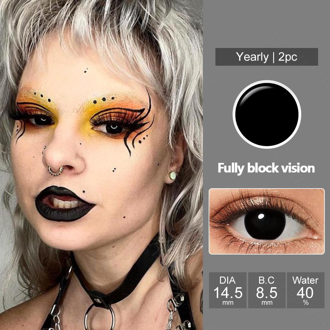 

Контактные линзы для Хэллоуина, черные контактные линзы для косплея Мэнсона, контактные линзы для глаз, 1 пара сумасшедших линз для аксессуаров в стиле аниме чёрный