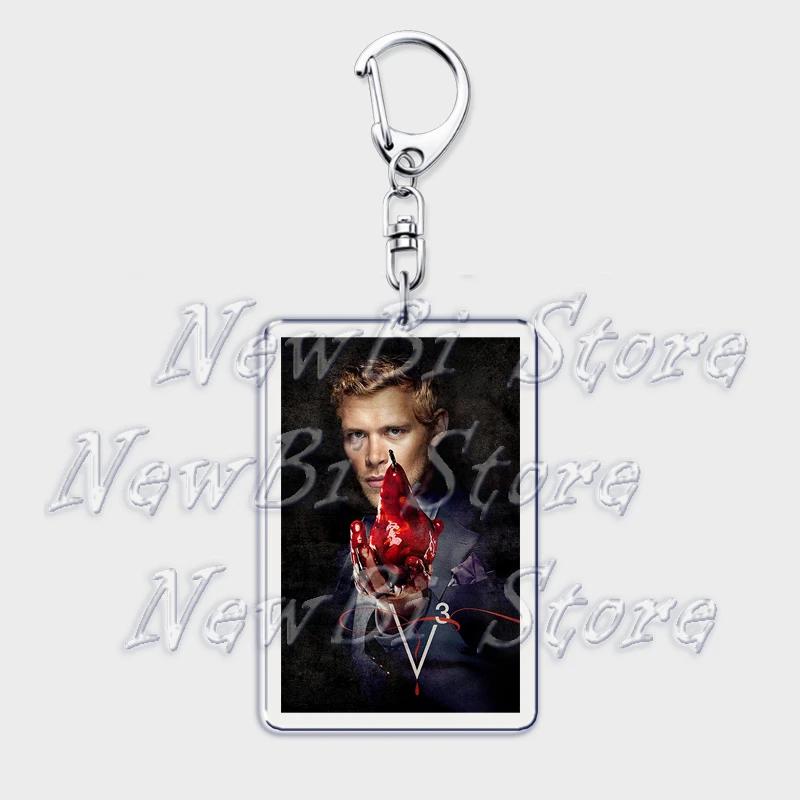 TVD The Vampire Diaries Keychain for Accessories Bag Damon Stefan Salvatore Elena Gilbert Key Chain Keyring Jewelry Fans Gifts