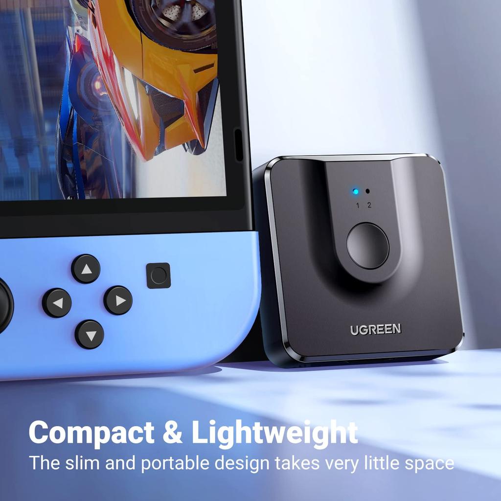 UGREEN HDMI 2 HDCP No Power Supply Compatible with TV Switcher, Inputs/1 Output, 4K@60Hz, Bidirectional, 2.2/HDMI 2.0, Required, PS5/PS4/PS3, Stick,