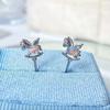 Sweet Rainbow Pony Stainless Steel Ear Bone Nail Cute Earrings For Women Body Puncture Accessories