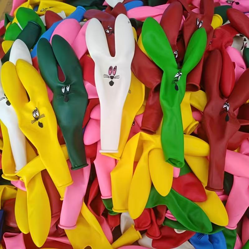 10pcs Cute Bunny Head Balloons Perfect for Easter Celebrations and Festive Decorations with Long Ears Design, Birthday Balloons, Easter Room Decor