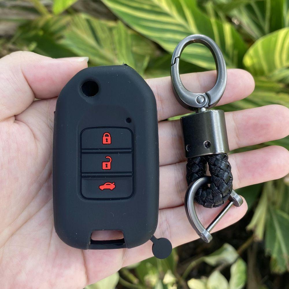 2 3 Buttons Silicone Car Key Cover Protect Skin Shell Rubber Case for Honda Accord 9 Crider Civic Jade SPIRIOR CR-V Fit Flip Key