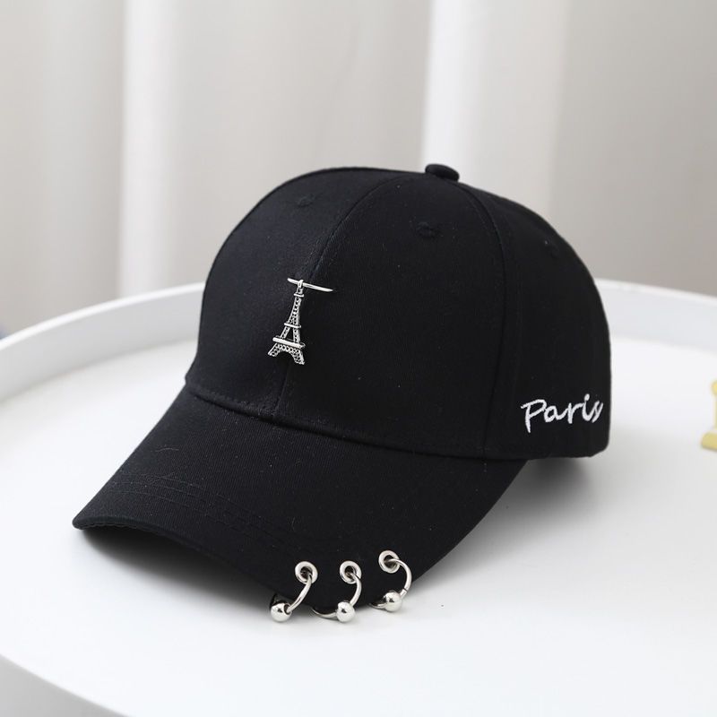 Dad Hat Creative Piercing Ring Baseball Cap Punk Hip Hop Caps Cotton Adult Casual Solid Adjustable Unisex Caps
