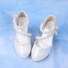 Süße Schleife Perlen Weiche Sohle Prinzessin Hoher Absatz Lederschuhe für Kinder