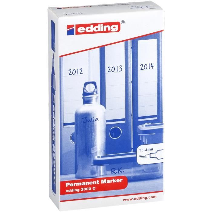 Permanentmarker - EDDING - 2000 C - Sortiert - 1,5-3 mm - Schachtel mit 10